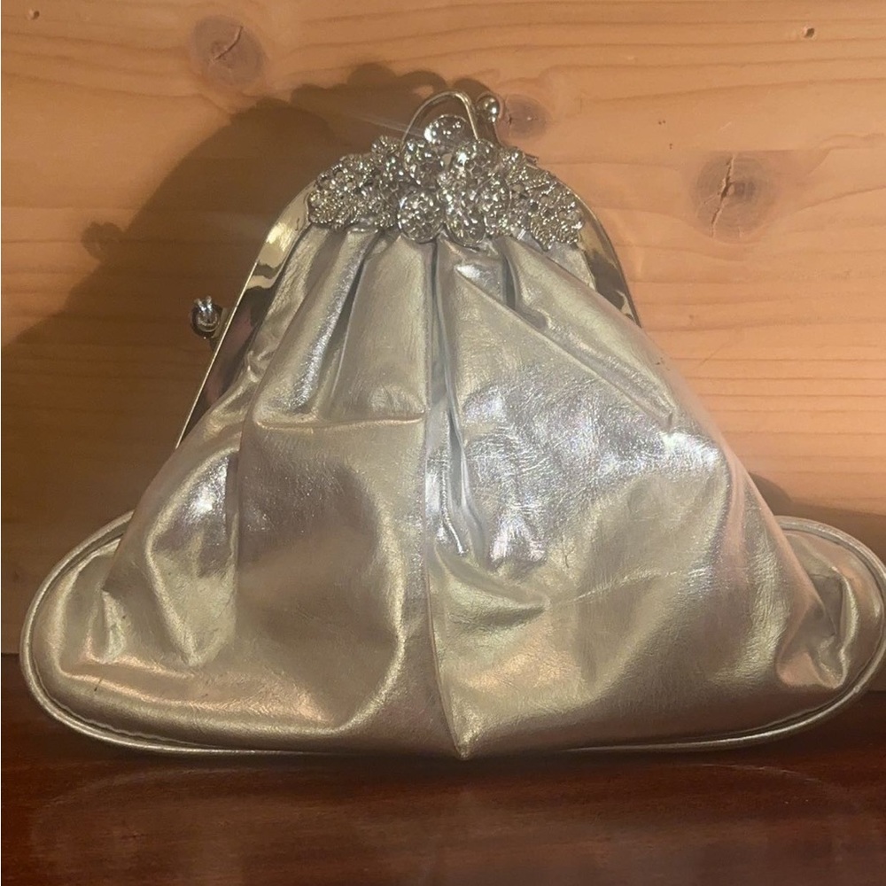 vintage Dainty silver iridescent purse